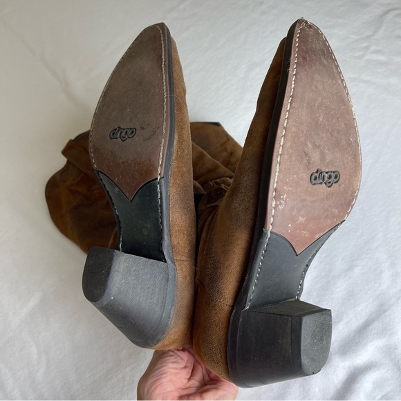 DINGO Suede Soft Leather Slouch Cowgirl Boots - Picture 14 of 17